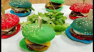 MINI HAMBURGUESAS GOURMET DE COLORES [upl. by Anayik]