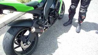 Tube TechR Moto GP exhaust revving  2009 Kawasaki zx10r  HD [upl. by Ahsinaj]