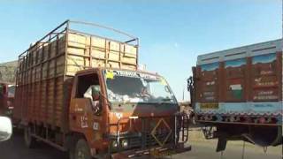 Traffic jam on Navsari highway Gujarat India 24th February 2011 1 [upl. by Esinek]