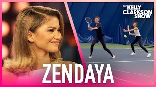 Zendaya Reacts To Hilarious Challengers Training Video With Tennis Stunt Double [upl. by Yramanna729]