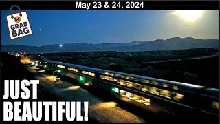 WHAT A BEAUTIFUL EVENING RIDE AT HESPERIA BNSF TRACK LIFTING UNIT ROCKY MOUNTAINEER WAVE [upl. by Greene]