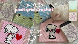 how to crochet ANY ipadlaptopkindle sleeve with pixel grids  indepth tutorial for beginners [upl. by Ial35]