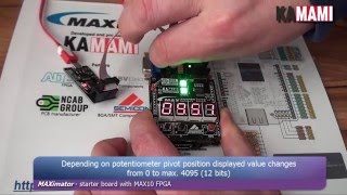 MAXimator Altera MAX10 FPGA example project voltage meter based on internal ADC [upl. by Eitteb]