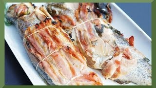 Forelle vom Grill im Speckmantel  gegrillt  Rezept einfach mit Bacon [upl. by Tabib]