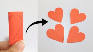 How To Cut Perfect Paper Heart Shape  How To Make Perfect Heart  DIY Paper Heart [upl. by Gudren]