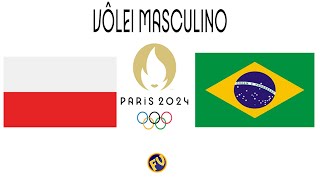 Olimpíadas de Paris 2024 Polônia x Brasil  Vôlei Masculino [upl. by Ladnar]