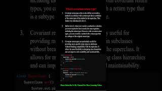 What is covariant return type in Javashorts youtubeshorts java javainterviewquestionsandanswer [upl. by Potts]