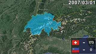 Switzerland invasion of Liechtenstein in 50 seconds using Google Earth [upl. by Okihcim]