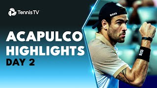 Berrettini Faces Molcan De Minaur Battles Pacheco Mendez  Acapulco 2023 Highlights Day 2 [upl. by Ednalrim72]