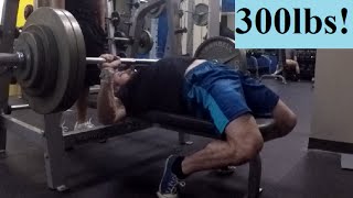 300lbs Bench Press [upl. by Ilahtan]