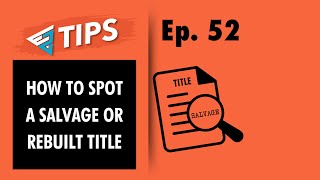 How to know if this is a Salvage or Rebuilt Title  EZ TIPS Ep52 [upl. by Leis]