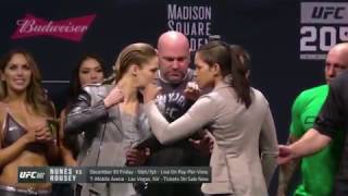 UFC 207 Nunes vs Rousey Faceoff [upl. by Neimad]