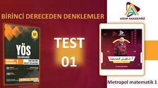 حل تستات متروبول رياضيات1معادلة درجة اولى\ metropol matematik 1 birinci dereceden denklemler test 1 [upl. by Nomzaj]