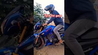 Apache RTR180 ka Tyre fat Gaya burnout stuntman hyperride motovlog youtubeshorts ytshortsvideo [upl. by Gardener]