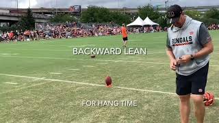 Forward lean for distance and backward lean for height with Evan McPherson of the Bengals [upl. by Waine373]