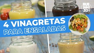 4 vinagretas para ensaladas  BUENAZO [upl. by Anirok]