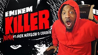 THIS IS WHY EM GOES LAST  Eminem  Killer Remix ft Jack Harlow Cordae REACTION [upl. by Aticnemrac]