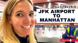 How to get from JFK airport to Manhattan Taking the Airtrain to Subway to Times Square [upl. by Tye907]