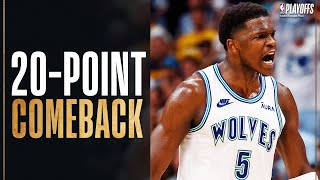 The Timberwolves BEST PLAYS From The Biggest Halftime Comeback In Game 7 History😲 May 19 2024 [upl. by Enneirdna]