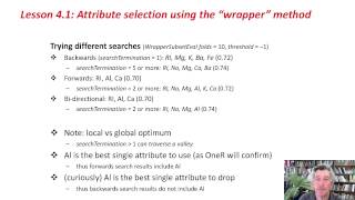 More Data Mining with Weka 41 Attribute selection using the quotwrapperquot method [upl. by Chevalier724]