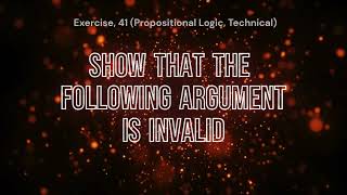 Exercise 41 Propositional Logic Technical [upl. by Lamahj]