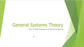 General Systems Theory Article [upl. by Yrred224]