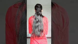 Tie back heart shape hairstyle ❤️hairstyletutorial hairstyle shorts youtubeshorts juli parvin [upl. by Daniell]