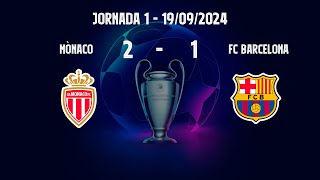 Mònaco 2  1 Barça Jornada 1 Champions League 20242025 [upl. by Rigdon]