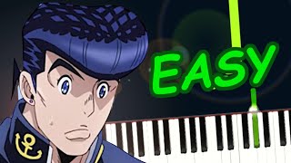 Josukes Theme EASY Piano Tutorial  Synthesia [upl. by Li]