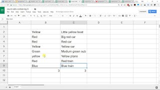 Google Sheets  Count Cells Containing Specific Text [upl. by Noremac578]