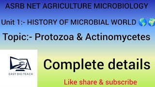 PROTOZOA AND ACTINOMYCETES FOR AGRICULTURE MICROBIOLOGY ASRB NET icaragriculture ICAR ASRB NET 🥅🥅 [upl. by Ahsiekal]