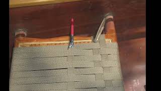 Replacing canoe seat caning with webbing [upl. by Murage]