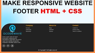 How To Make Responsive Footer in Html And CSS Step by Step [upl. by Savell]