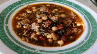 GARBANZOS CON ESPINACAS Y CALLOS 15 MINUTOS [upl. by Ydurt347]