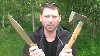 Chop Off Cold Steel Trail Master vs Gränsfors Bruks Outdoor Axe [upl. by Avitzur677]