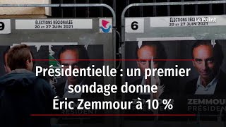 Présidentielle  un premier sondage donne Éric Zemmour à 10 [upl. by Olecram734]