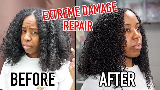 HOW TO REPAIR EXTREMELY DAMAGED NATURAL HAIR IN 10 MINUTES  ALL HAIR TYPES [upl. by Anrim]