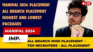 MANIPAL PLACEMENT 2024  MANIPAL ALL BRANCH PLACEMENT RECORDS  HIGHEST AND LOWEST PACKAGES [upl. by Mureil]