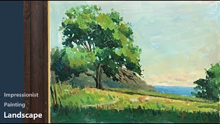 Impressionist Landscape  Easy Painting for Beginners  Acrylic Painting [upl. by Koziara100]