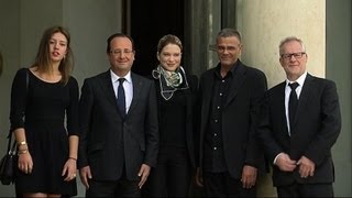 Les Lauréats de la Palme dor reçus à lElysée [upl. by Alejandro]