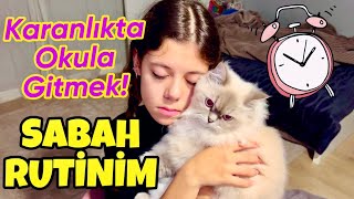 Okul İçin Sabah Rutini Vlog  KARANLIKTA OKULA GİTMEK  Tuana Zeybek [upl. by Eizzo]