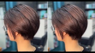 Creative Short Layered Bob Womens Haircut Tutorial with Best Hair Cutting Techniques [upl. by Ailemor872]