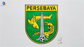 LIGAINDONESIA 1 Drawing Logo of Persebaya Surabaya  Liga 1 Indonesia [upl. by Roban681]