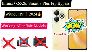 Infinix Smart 8 Plus x6526 frp Bypass without PC❗️2024🔥New Method All Infinix Models support … [upl. by Neeruan924]