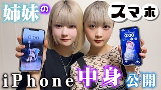 スマホの中身紹介！姉妹で携帯【iPhone】の中身大公開したら…【のえのん】 [upl. by Ollecram]