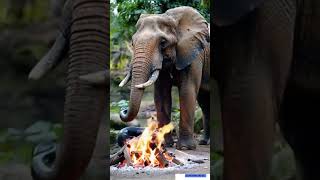 elephant carries giant python into the fireshorts [upl. by Garv]