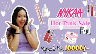 Nykaa Hot Pink Sale Haul 📦💗 Biggest Nykaa Haul 😮 spent 10000✨️ [upl. by Kironde]