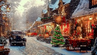 Snowy Town Nights 🎄 Nostalgic Holiday Jazz Warm Café amp Peaceful Streets for Christmas Tranquility⛄ [upl. by Yrem]