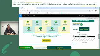 Webinar Plataforma para gestión de la información y el conocimiento del sector agropecuaria [upl. by Schlessel]