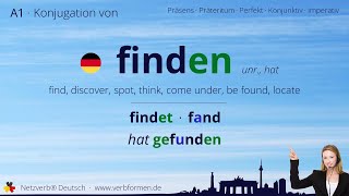 Konjugation Verb „finden“ unr hat  alle Zeitformen Lernvideo Tutorial [upl. by Annaiel127]